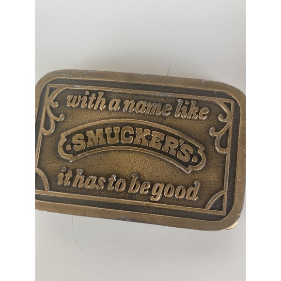Rare Other - Vintage With a name like SMUCKERS it has to be good SOLID BRASS Belt Buckle